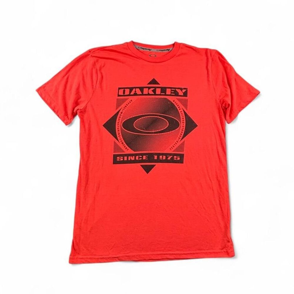 Oakley Orange Graphic T-Shirt Men's Medium Logo Tee Since 1975